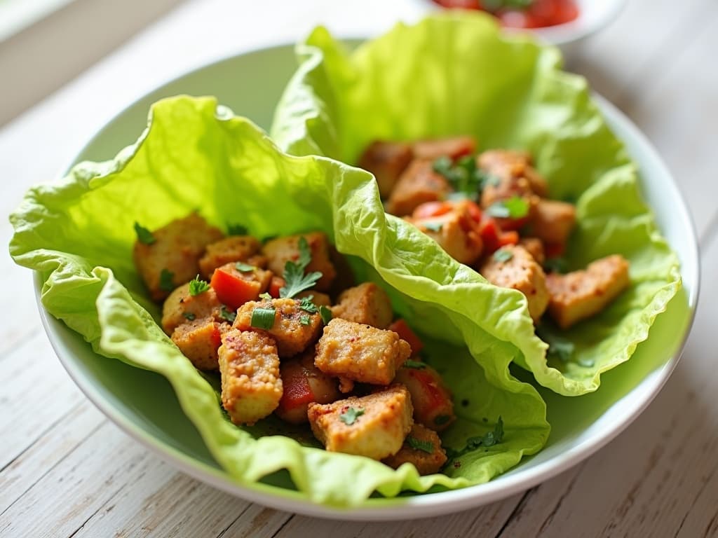Куриные роллы в листьях салата