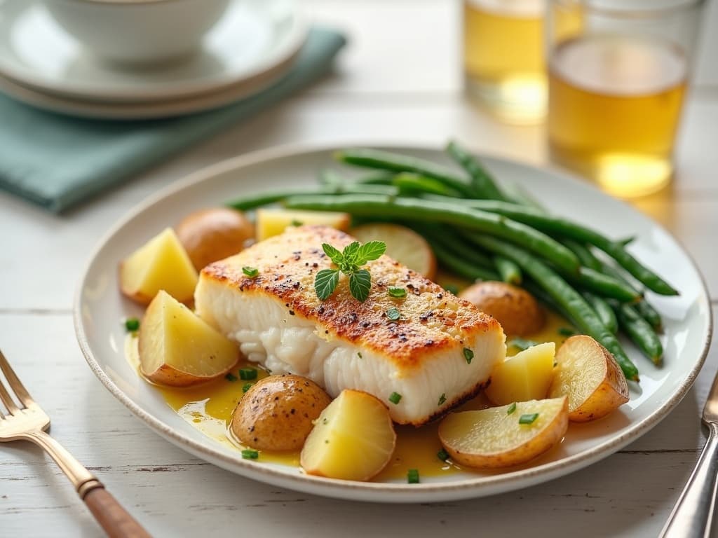 Baked cod with potatoes