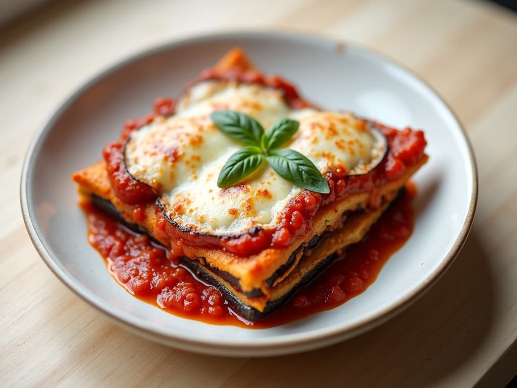 Baked eggplant parmesan